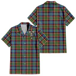 Glass Tartan Hawaiian Shirt with Family Crest