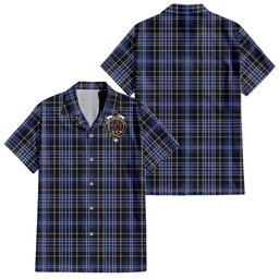 Clark (Clarke) Tartan Hawaiian Shirt with Family Crest