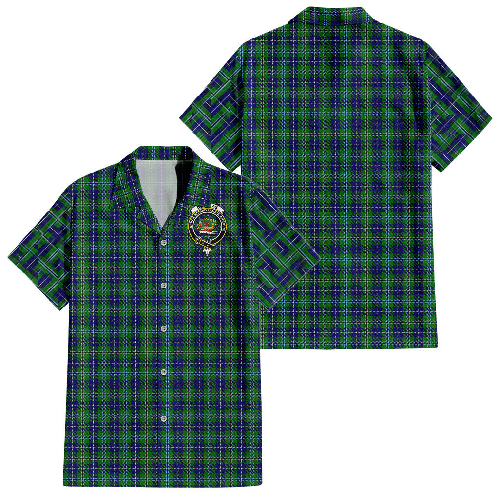 Douglas Tartan Hawaiian Shirt with Family Crest