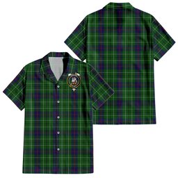 Duncan Tartan Hawaiian Shirt with Family Crest