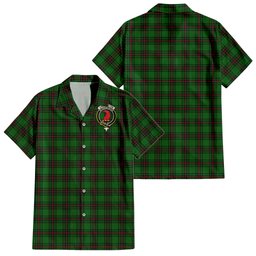 Halkerston Tartan Hawaiian Shirt with Family Crest