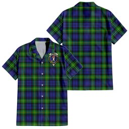 Meldrum Tartan Hawaiian Shirt with Family Crest