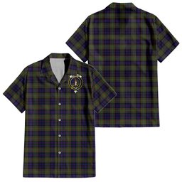 MacLellan (McLellan) Tartan Hawaiian Shirt with Family Crest