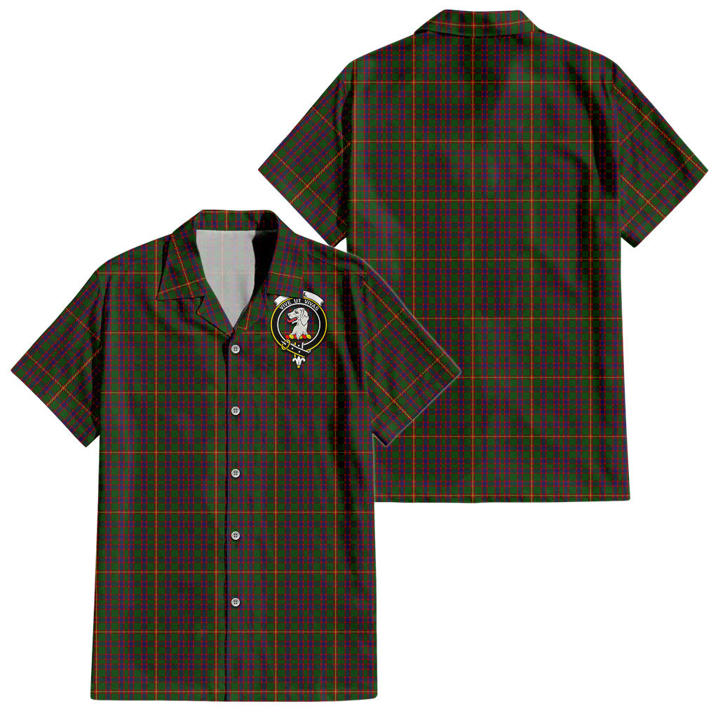Hall Tartan Hawaiian Shirt with Family Crest