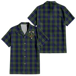 MacLaren (McLaren) Tartan Hawaiian Shirt with Family Crest