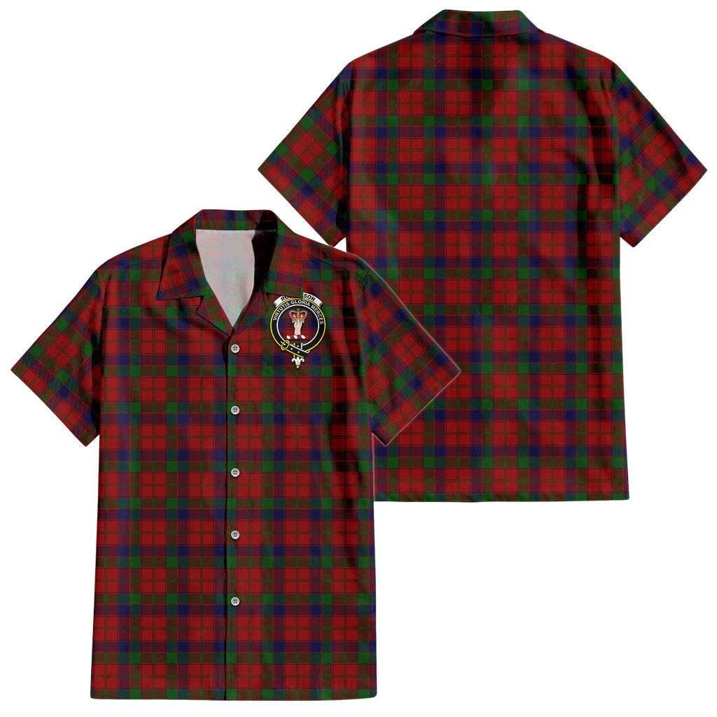 Robertson Tartan Hawaiian Shirt with Family Crest