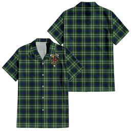 Spottiswood Tartan Hawaiian Shirt with Family Crest