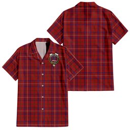 Rose Tartan Hawaiian Shirt with Family Crest