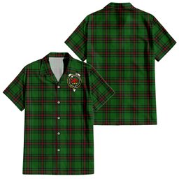 Primrose Tartan Hawaiian Shirt with Family Crest