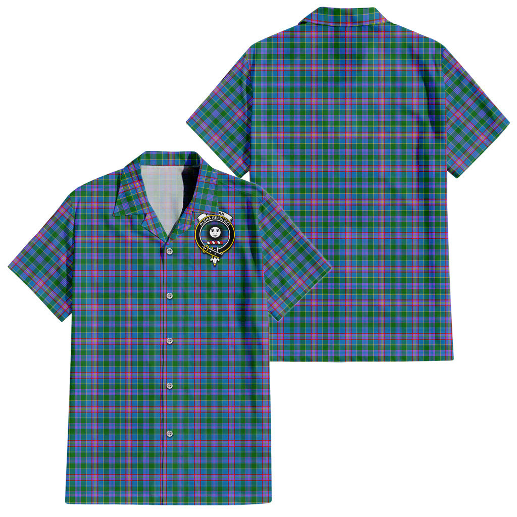 Pitcairn Tartan Hawaiian Shirt with Family Crest