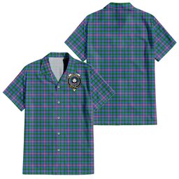 Pitcairn Tartan Hawaiian Shirt with Family Crest