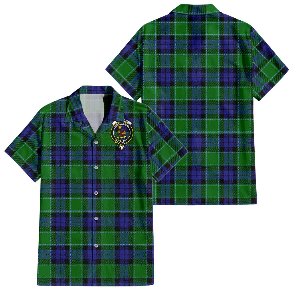 Monteith Tartan Hawaiian Shirt with Family Crest