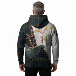 Allison Tartan Family Crest Hoodie Bagpipes with Scottish Thistle