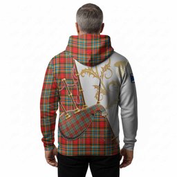 Chattan Tartan Family Crest Hoodie Bagpipes with Scottish Thistle