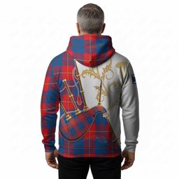 Blane Tartan Family Crest Hoodie Bagpipes with Scottish Thistle