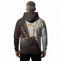 Cairns Tartan Family Crest Hoodie Bagpipes with Scottish Thistle