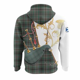 Craig Tartan Family Crest Hoodie Bagpipes with Scottish Thistle