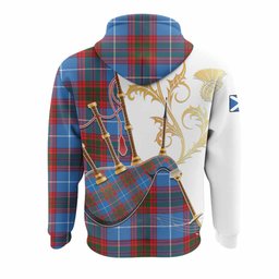 Congilton Tartan Family Crest Hoodie Bagpipes with Scottish Thistle