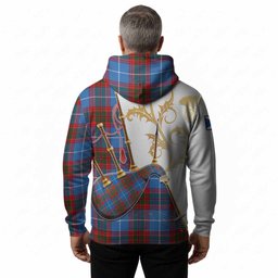 Congilton Tartan Family Crest Hoodie Bagpipes with Scottish Thistle