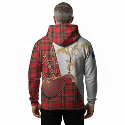 Binning Tartan Family Crest Hoodie Bagpipes with Scottish Thistle