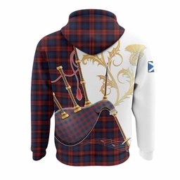 MacLachlan (McLachlan) Tartan Family Crest Hoodie Bagpipes with Scottish Thistle