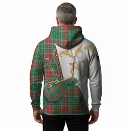 Muirhead Tartan Family Crest Hoodie Bagpipes with Scottish Thistle
