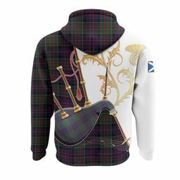 MacDonald (McDonald) of Clanranald Tartan Family Crest Hoodie Bagpipes with Scottish Thistle