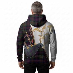 MacDonald (McDonald) of Clanranald Tartan Family Crest Hoodie Bagpipes with Scottish Thistle