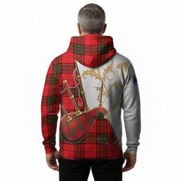 Maxtone Tartan Family Crest Hoodie Bagpipes with Scottish Thistle