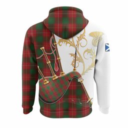 MacPhee (McPhee) Tartan Family Crest Hoodie Bagpipes with Scottish Thistle