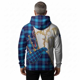 McKerrell Tartan Family Crest Hoodie Bagpipes with Scottish Thistle