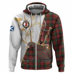 MacNicol (McNicol) Tartan Family Crest Hoodie Bagpipes with Scottish Thistle