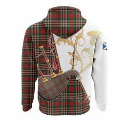 MacGill (MakGill) Tartan Family Crest Hoodie Bagpipes with Scottish Thistle