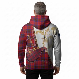 Leslie Tartan Family Crest Hoodie Bagpipes with Scottish Thistle