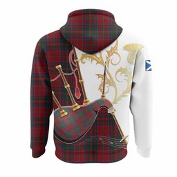 MacDonald (McDonald) of Glencoe Tartan Family Crest Hoodie Bagpipes with Scottish Thistle