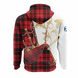 Hogg (Hog) Tartan Family Crest Hoodie Bagpipes with Scottish Thistle