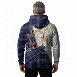 Nevoy Tartan Family Crest Hoodie Bagpipes with Scottish Thistle