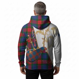 Mar Tartan Family Crest Hoodie Bagpipes with Scottish Thistle