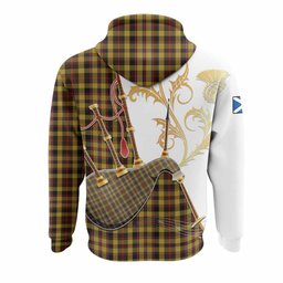 Jardine Tartan Family Crest Hoodie Bagpipes with Scottish Thistle
