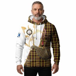 Jardine Tartan Family Crest Hoodie Bagpipes with Scottish Thistle
