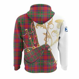 MacKintosh (McKintosh) Tartan Family Crest Hoodie Bagpipes with Scottish Thistle