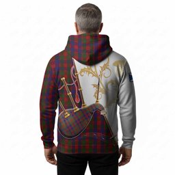 Gow Tartan Family Crest Hoodie Bagpipes with Scottish Thistle
