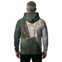 Gayre Tartan Family Crest Hoodie Bagpipes with Scottish Thistle