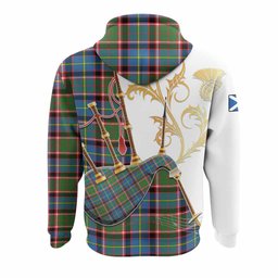 Norvel Tartan Family Crest Hoodie Bagpipes with Scottish Thistle
