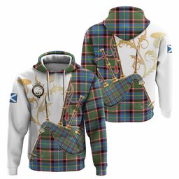 Norvel Tartan Family Crest Hoodie Bagpipes with Scottish Thistle