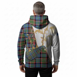 Norvel Tartan Family Crest Hoodie Bagpipes with Scottish Thistle