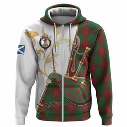 Middleton Tartan Family Crest Hoodie Bagpipes with Scottish Thistle