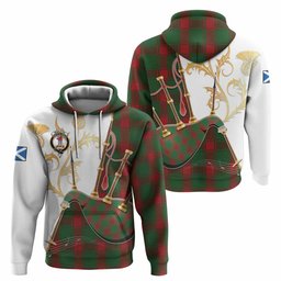 Middleton Tartan Family Crest Hoodie Bagpipes with Scottish Thistle