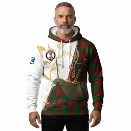 Middleton Tartan Family Crest Hoodie Bagpipes with Scottish Thistle