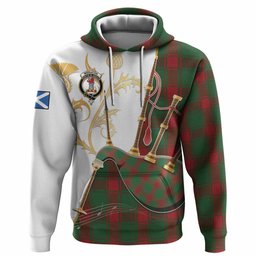 Middleton Tartan Family Crest Hoodie Bagpipes with Scottish Thistle